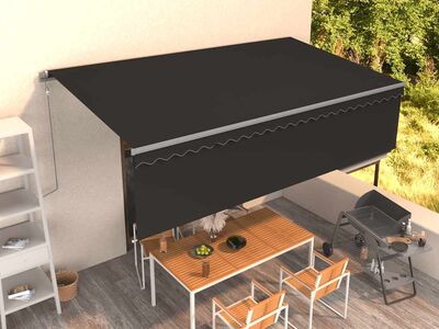 vidaXL automaatne varikatus rulooga, 5 x 3 m, antratsiit