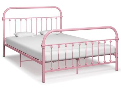 vidaXL voodiraam, roosa, metall, 120 x 200 cm