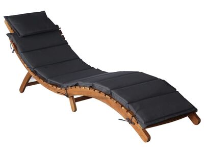 vidaXL | Lamamistool | padjaga tumehall 55 x 184 x 64cm Tugev akatsiapuu