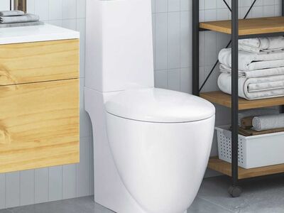 vidaXL keraamiline ümar WC-pott alumise veevooluga, valge