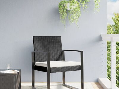 vidaXL aia söögitoolid 2 tk, must, PP-rotang