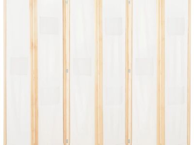 vidaXL 6 paneeliga sirm, kreemjas, 240 x 170 x 4 cm, kangas