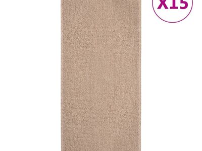 vidaXL libisemisvastased trepimatid 15 tk 60x25 cm beež ristkülik