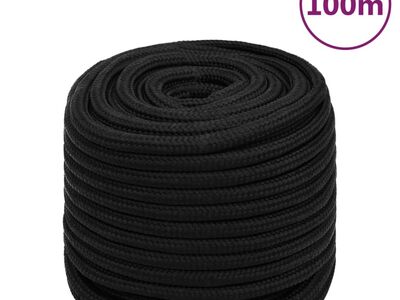 vidaXL töököis, must, 18 mm, 100 m, polüester