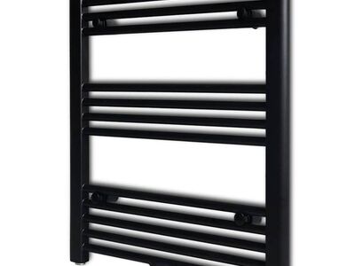 Keskkütte rätikukuivati vannituppa sirge 600 x 764 mm, must