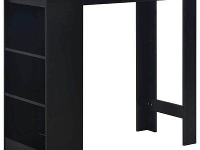 vidaXL baarilaud riiuliga, must, 110 x 50 x 103 cm