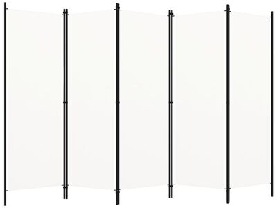 vidaXL 5 paneeliga ruumijagaja, valge, 250 x 180 cm