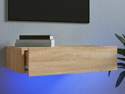 vidaXL telerialus LED-tuledega, Sonoma tamm, 60 x 35 x 15,5 cm