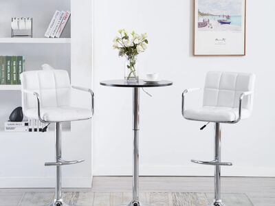 vidaXL baaripukid 2 tk, valge, kunstnahk