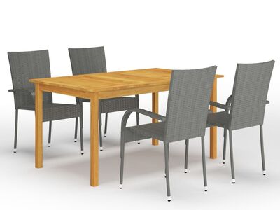 vidaXL 5-osaline aiamööblikomplekt, hall