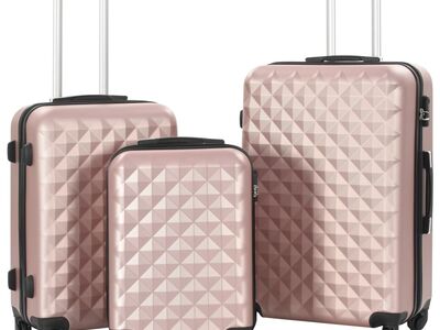 vidaXL kõvakattega kohver 3 tk roosakaskuldne ABS