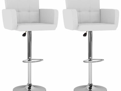 vidaXL baaripukid 2 tk, valge, kunstnahk