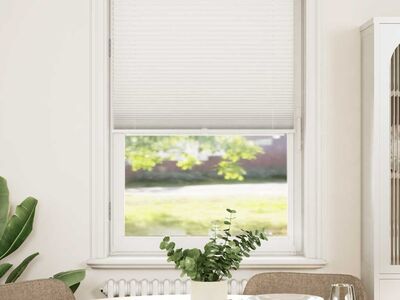 Plisseekardin 90 x 150 cm valge