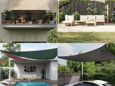 vidaXL päikesepuri 160 g/m² antratsiithall 3 x 3 m HDPE