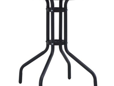 vidaXL aialaud, must, 80 cm, teras ja klaas