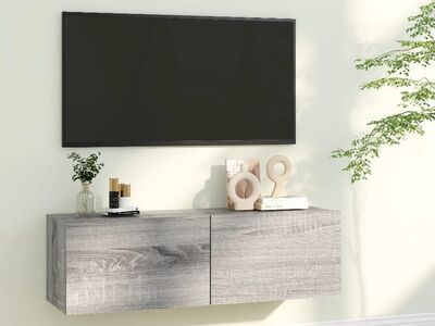 vidaXL teleri seinakapp, hall Sonoma tamm, 100 x 30 x 30 cm, tehispuit