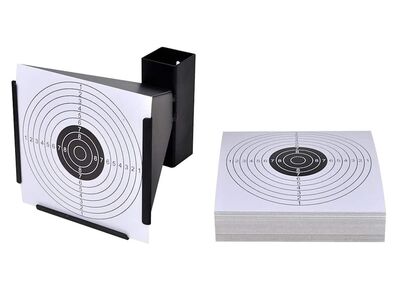 vidaXL 14 cm lehtrikujuline sihtmärgi hoidja + 100 pabersihtmärki