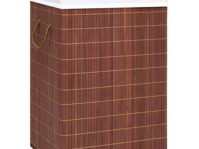 vidaXL bambusest pesukorv 2 sektsiooniga, pruun 72 l