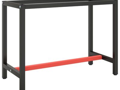 vidaXL tööpingi raam, must ja matt punane, 110x50x79 cm, metall