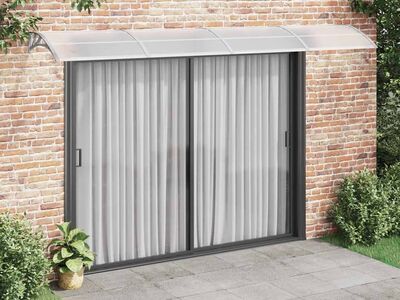 vidaXL ukse varikatus, hall, 400 x 100 cm, polükarbonaat