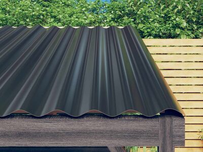vidaXL katusepaneelid 12 tk, galvaniseeritud teras, hall, 100 x 36cm