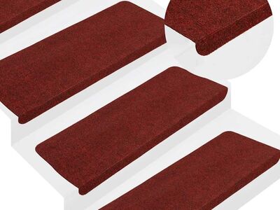 vidaXL isekleepuv trepivaip, 15 tk, 65x24,5x3,5 cm, punane