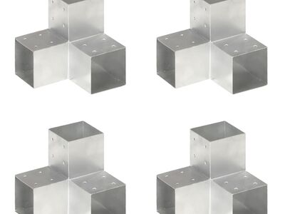 vidaXL postiühendused, 4 tk Y-kujuline, tsingitud metall, 101 x 101 mm