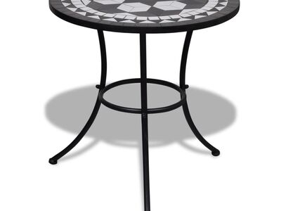 vidaXL bistroolaud, must ja valge, 60 cm, mosaiik