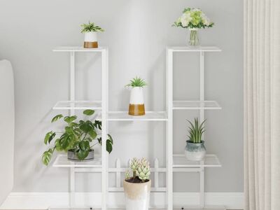 vidaXL lillealus, 94,5x25x89 cm, valge, raud