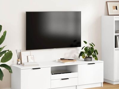 vidaXL telerikapp, valge, 140 x 35 x 40 cm, töödeldud puit