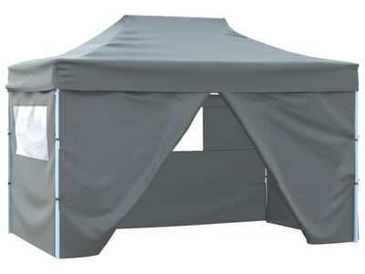 vidaXL kokkupandav pop-up telk 4 külgseinaga, 3 x 4,5 m antratsiithall