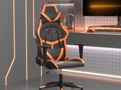 vidaXL massaažiga mänguritool, must ja oranž, kunstnahk
