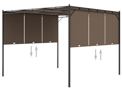 vidaXL varjualune küljekardinaga 3 x 3 x 2,25 m pruunikashall