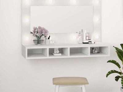 vidaXL peegelkapp LEDiga, valge, 90x31,5x62 cm