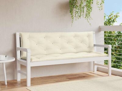 vidaXL aiapingi istmepadi kreemjasvalge 150x(50+50)x7 cm Oxford kangas
