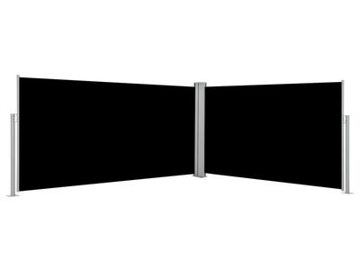 vidaXL lahtitõmmatav küljesein, must 160 x 600 cm