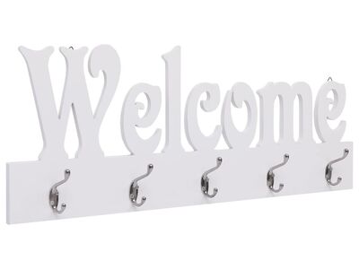 vidaXL seinale kinnitatav riidenagi, WELCOME, valge, 74 x 29,5 cm