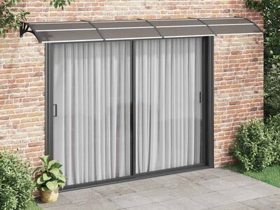 vidaXL ukse varikatus must 400 x 100 cm polükarbonaat