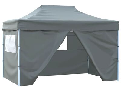 vidaXL kokkupandav pop-up telk 4 külgseinaga, 3 x 4,5 m antratsiithall