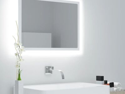vidaXL LED vannitoa peeglikapp valge 60x8,5x37 cm puitlaastplaat