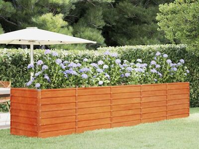 vidaXL taimekast, rooste, 400x80x77 cm, Corten-teras