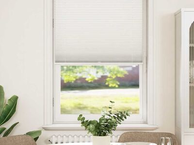 vidaXL Plisseekardin 90 x 150 cm valge