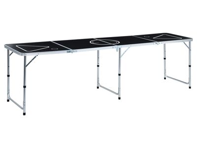 vidaXL kokkupandav õllepongilaud 240 cm, must
