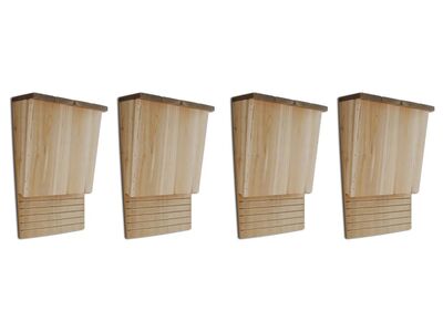 vidaXL nahkhiirte pesakastid, 4 tk, 22 x 12 x 34 cm, puit