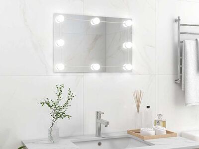 vidaXL seinapeegel LED-tuledega, ristkülikukujuline, klaas