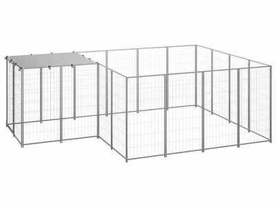 vidaXL koeraaedik, hõbedane, 6,05 m², teras