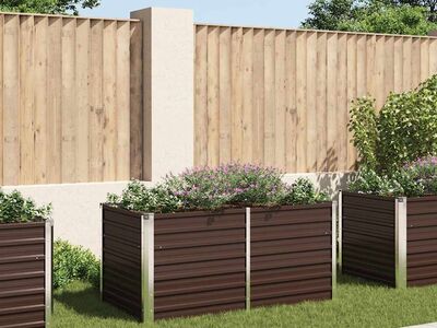vidaXL kõrgendatud peenrakast pruun 160 x 80 x 77 cm, tsingitud teras