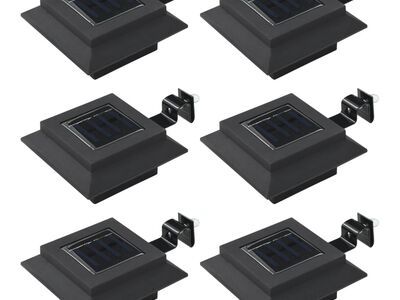 vidaXL päikesepatareiga aiavalgustid 6 tk LED ruudukujuline 12 cm must