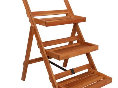 vidaXL 3 riiuliga taimealus 50 x 63 x 80 cm, akaatsiapuit
