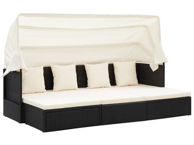 vidaXL lamamistool katusega, must, polürotang